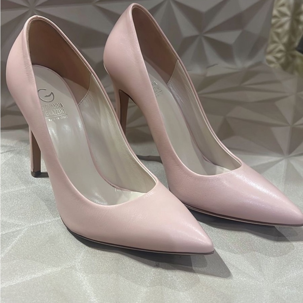 Giovanna Grazzini made in Italy leather Elegant pastel Pink stilettos NWT